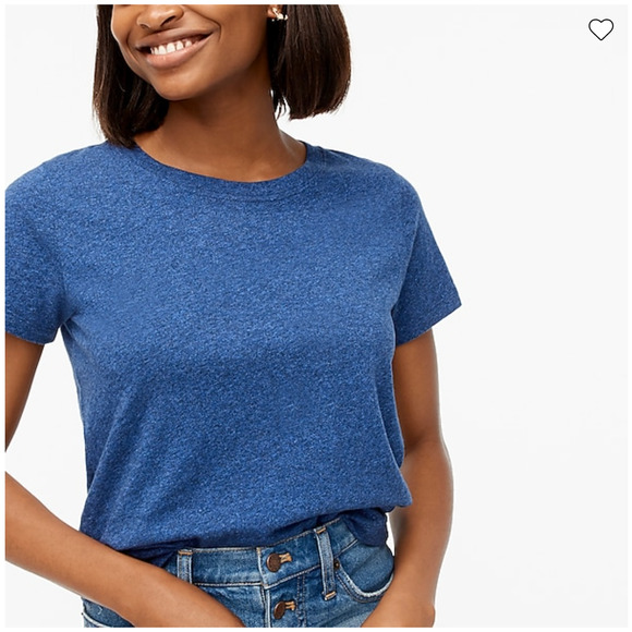 NWT J. Crew Heather Indigo Blue Girlfriend Crewneck Tee - SIZE M - Picture 5 of 10